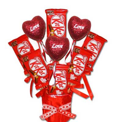 "Fancy Hearts N Choco Basket - Click here to View more details about this Product